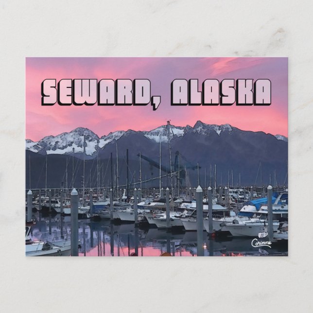 Postal Amanecer rosa, Seward - Postcard (Anverso)