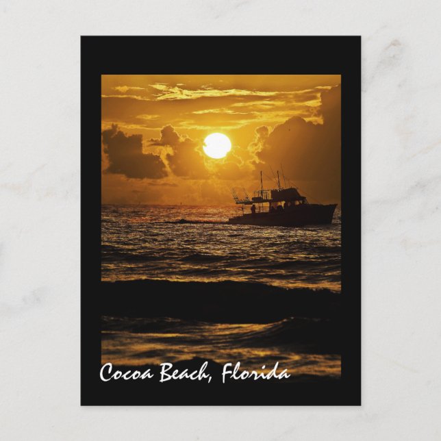 Postal Amanecer sobre Cocoa Beach, Florida, EE.UU. (Anverso)
