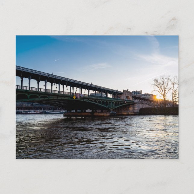 Postal Amanecer sobre el puente Bir-Hakeim en invierno -  (Anverso)