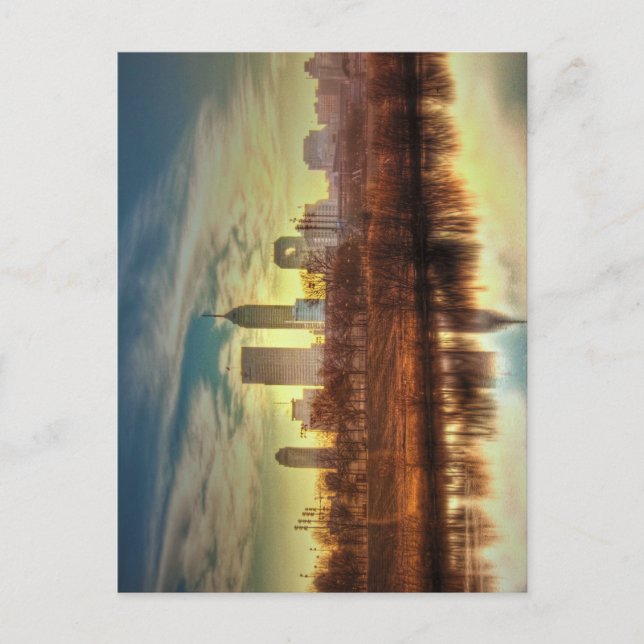 Postal Amanecer sobre Indianápolis, IN (Anverso)