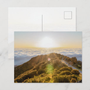 Postal Amanecer sobre las nubes en Madeira, Pico Ruivo