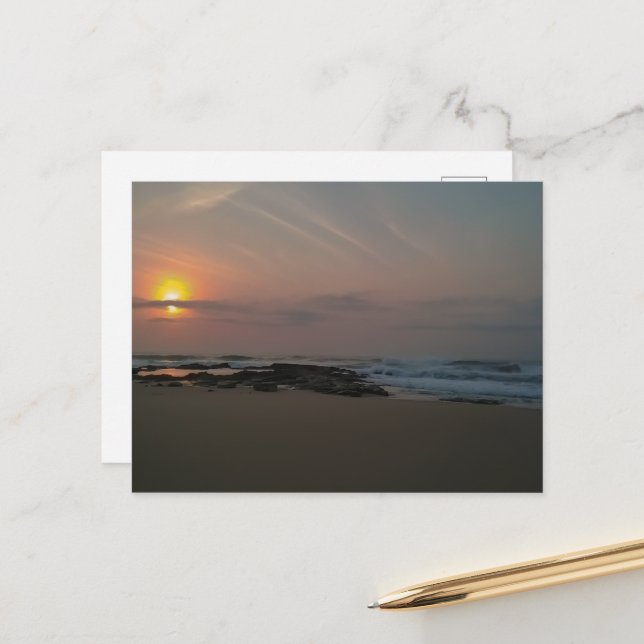 Postal Amanecer sobre una roca a orillas del mar (Anverso/Reverso In Situ)