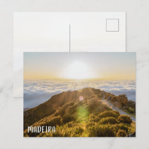 Postal Amanecer y nubes en Madeira, Pico Ruivo viaje