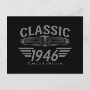 Postal Amante de Coches Clásicos 1946 Hecho en 1946 80 Cu