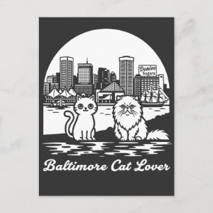 Postal Amante de gatos de la ciudad de Baltimore Maryland