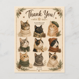 Postal amante de gatos en invierno animal regalo acogedor
