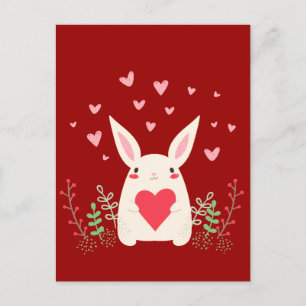 Postal Amante de Kawaii Bunny Personalizado