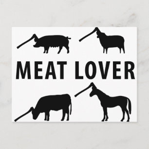 Postal amante de la carne