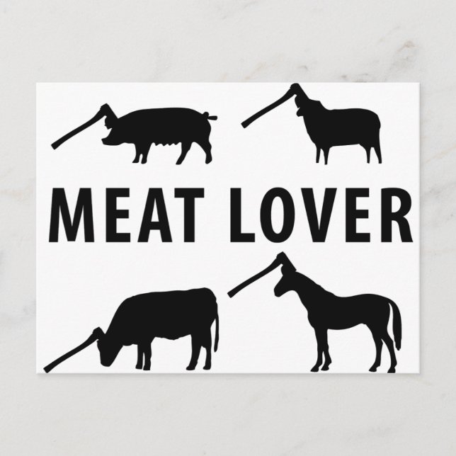 Postal amante de la carne (Anverso)