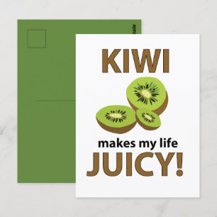 Postal Amante de la fruta Kiwi