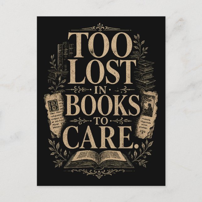 Postal Amante de libros vintage de academia oscura (Anverso)