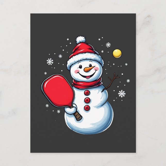 Postal Amante de los Navidades deportivos de bola de niev (Anverso)