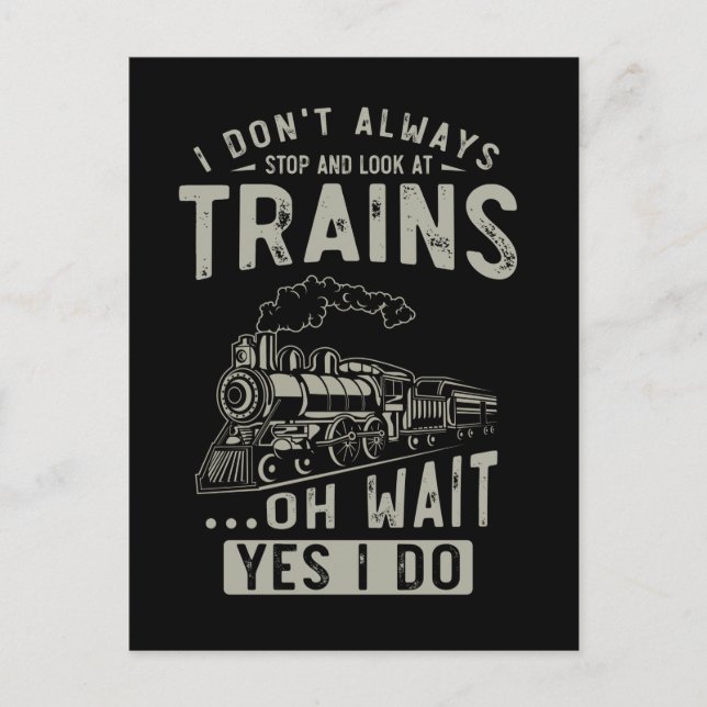 Postal Amante de los trenes divertido trainspotter locomo (Anverso)