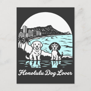 Postal Amante de perros de la ciudad de Honolulu Hawaii