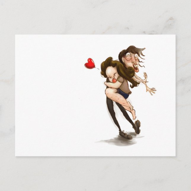 Postal Amante del abrazo gracioso (Anverso)