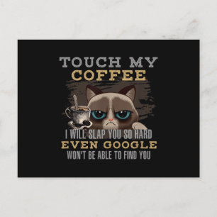 Postal Amante del café divertido - Humor de gato