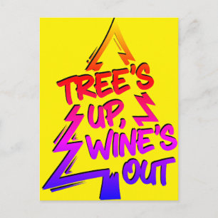 Postal Amante del Vino del Árbol de Navidad