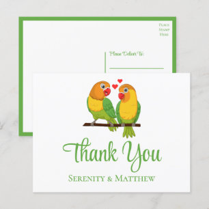 Postal Amantes Amores Aves Boda Gracias