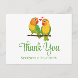 Postal Amantes Amores Aves Boda Gracias