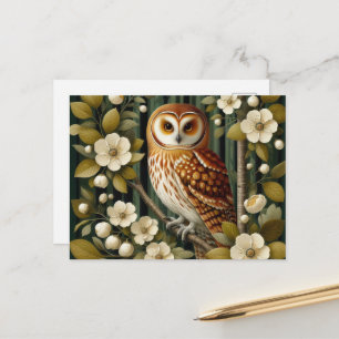 Postal Amantes de aves búhos lindos