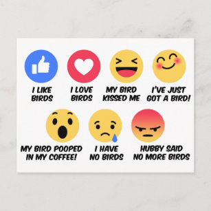Postal Amantes de aves de reacción en Facebook