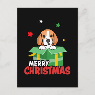 Postal Amantes de Beagle Santa Perro Feliz Navidad Xmas