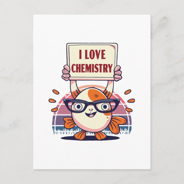 Postal Amantes de Guppies y Química (Anverso)