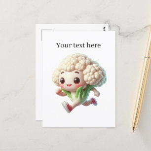 Postal Amantes de la coliflor lindos personalizables 