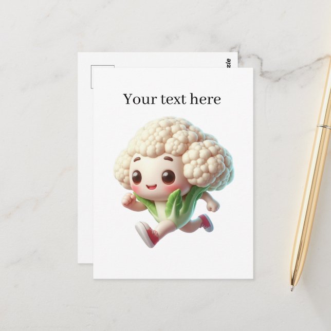 Postal Amantes de la coliflor lindos personalizables  (Anverso/Reverso In Situ)