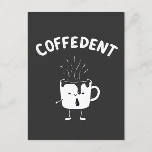 Postal Amantes de la Copa Cafetería Coffedent Funny Kawai