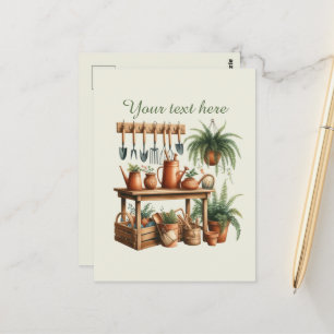 Postal Amantes de la jardinería lindos personalizables 