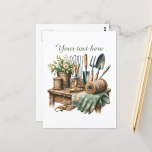 Postal Amantes de la jardinería lindos personalizables 