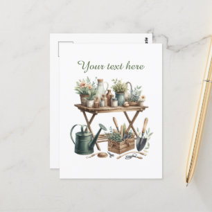 Postal Amantes de la jardinería lindos personalizables 