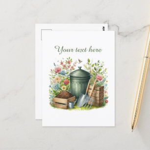 Postal Amantes de la jardinería lindos personalizables 