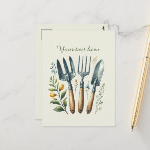 Postal Amantes de la jardinería lindos personalizables 