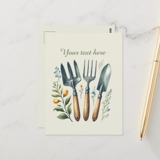 Postal Amantes de la jardinería lindos personalizables  (Anverso/Reverso In Situ)