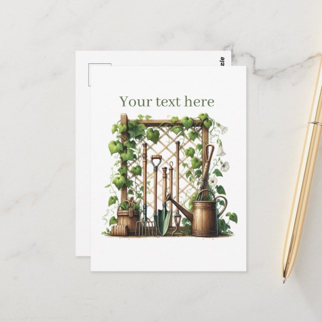 Postal Amantes de la jardinería, personalizable (Anverso/Reverso In Situ)