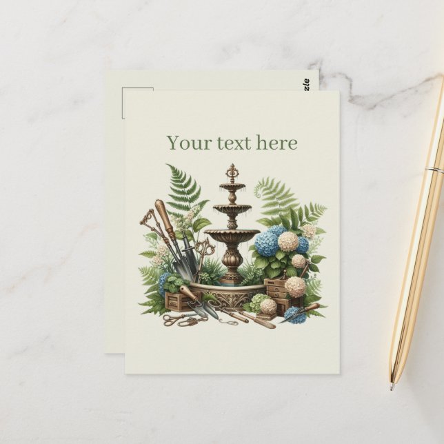 Postal Amantes de la jardinería, personalizable (Anverso/Reverso In Situ)
