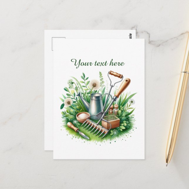 Postal Amantes de la jardinería, personalizable (Anverso/Reverso In Situ)