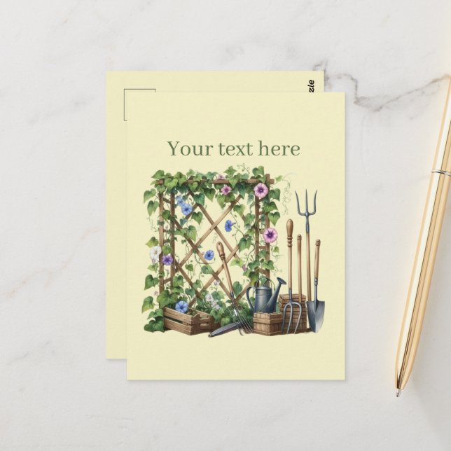 Postal Amantes de la jardinería, personalizable (Anverso/Reverso In Situ)