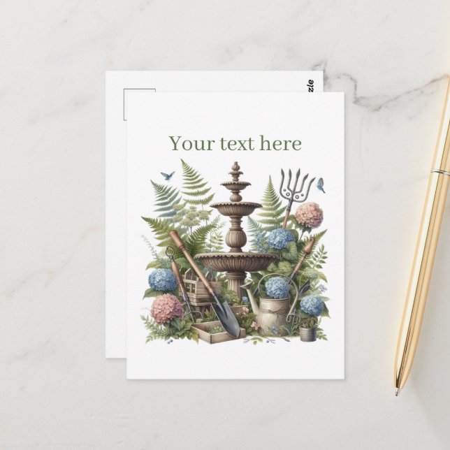 Postal Amantes de la jardinería, personalizable (Anverso/Reverso In Situ)