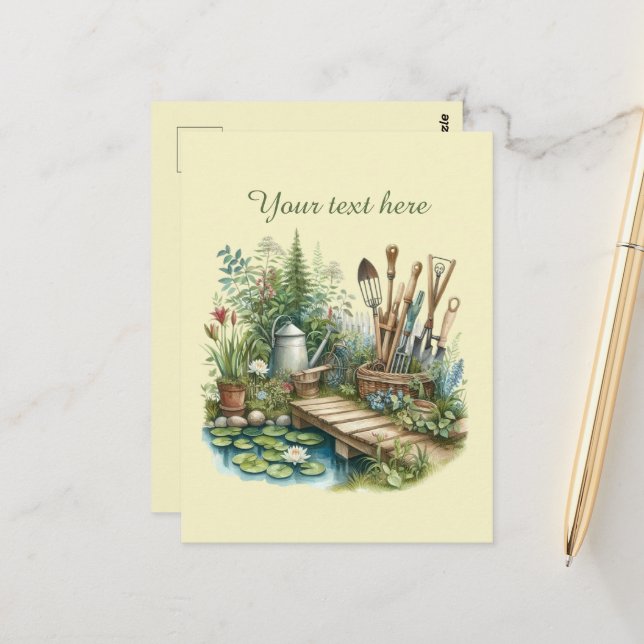 Postal Amantes de la jardinería, personalizable (Anverso/Reverso In Situ)