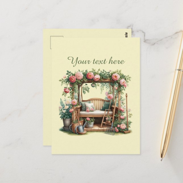 Postal Amantes de la jardinería, personalizable (Anverso/Reverso In Situ)