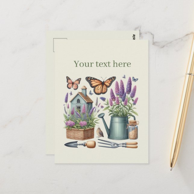 Postal Amantes de la jardinería, personalizable (Anverso/Reverso In Situ)