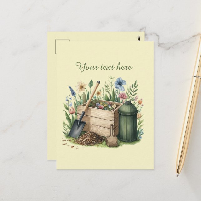Postal Amantes de la jardinería, personalizable (Anverso/Reverso In Situ)
