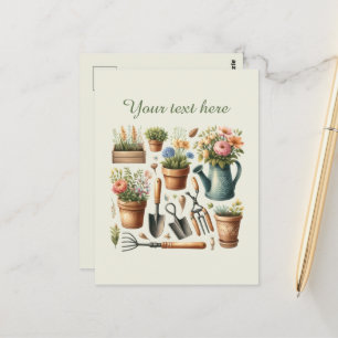Postal Amantes de la jardinería, personalizable