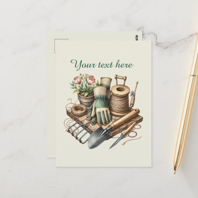 Postal Amantes de la jardinería, personalizable (Anverso/Reverso In Situ)