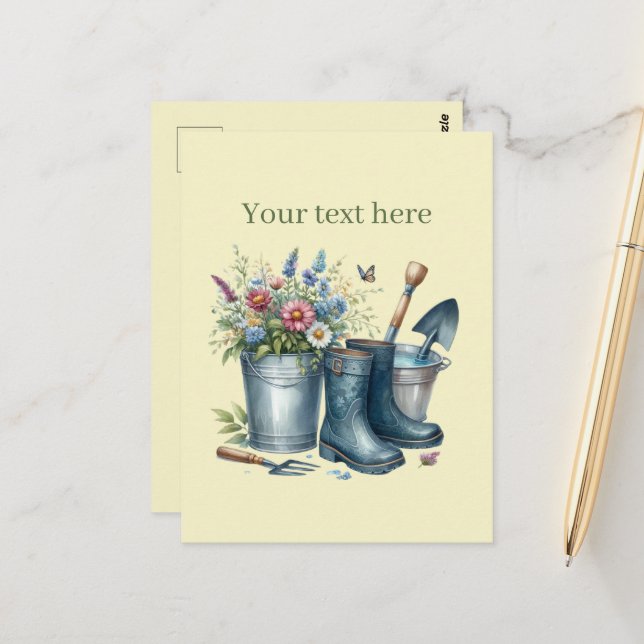 Postal Amantes de la jardinería, personalizable (Anverso/Reverso In Situ)