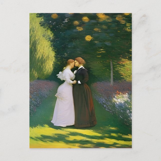 Postal Amantes de las lesbianas por Monet (Anverso)