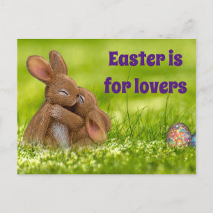Postal Amantes de los conejitos de Pascua